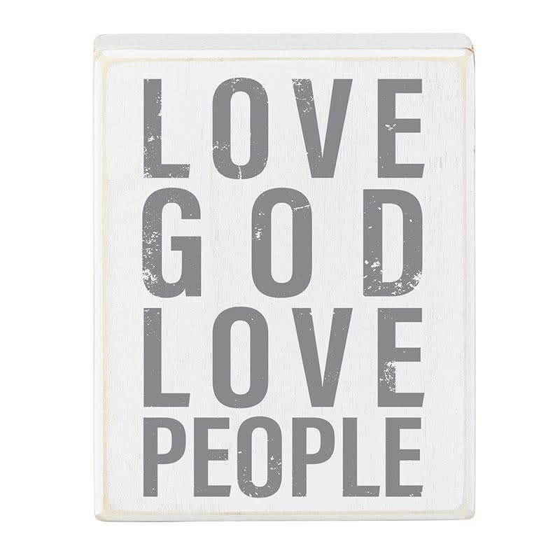 Box Sign - Love God, Love People 4"x5"