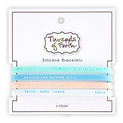 Silicone Bracelet - God is Faithful - 4pc