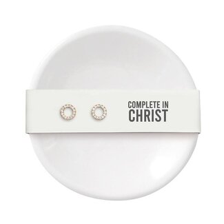 Ceramic Ring Dish & Earrings - Bless You Mom