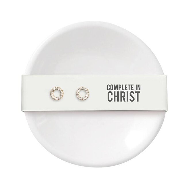 Ceramic Ring Dish & Earrings - Bless You Mom