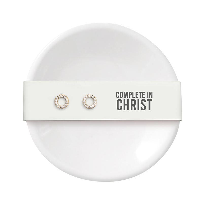 Ceramic Ring Dish & Earrings - Bless You Mom