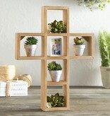 Wooden Shelf Cross - 18"