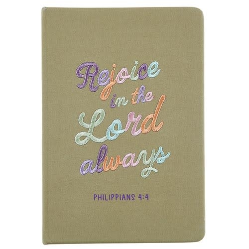 Embroidered Journal - Rejoice in the Lord Always