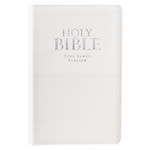 White Faux Leather King James Version Deluxe Gift Bible with Thumb Index