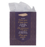 Bless You and Keep You Geometric Purple Medium Gift Bag - Numbers 6:24-26