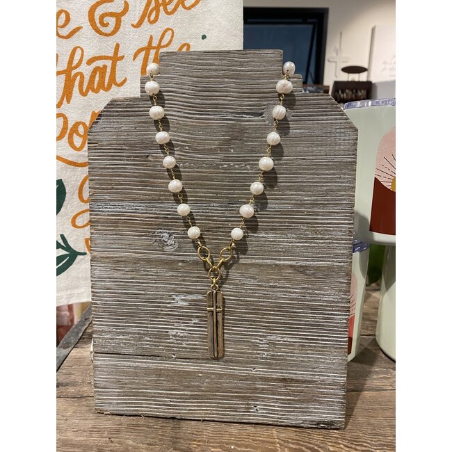 Pearls of Faith Cross Necklace