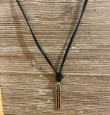 Man of God Cross Necklace - Black Leather