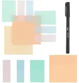 Mr. Pen - Transparent Sticky Notes, 200 Pc, Pastel Colors