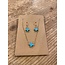 Turquoise Tiny Cross Necklace + Earring Set