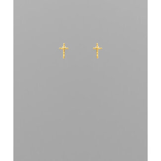 Gold Dipped Brass Cross Studs
