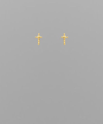 Gold Dipped Brass Cross Studs
