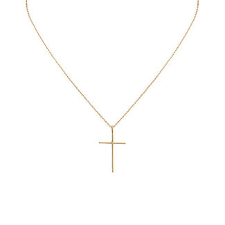 Simple Medium Cross Necklace - Gold Dipped