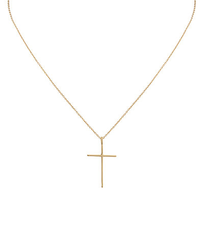Simple Medium Cross Necklace - Gold Dipped