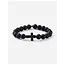 Classic Black Cross Stone Bracelet