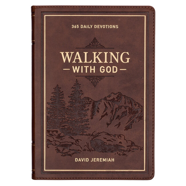 Walking With God Large Print Brown Faux Leather Devotional