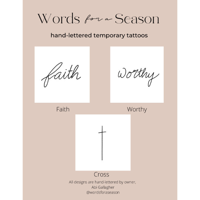 3-Pack Faith Temporary Tattoos