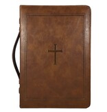 Bible Cover: Classic Cross (Brown, X-Large)