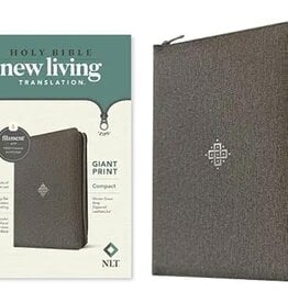 NLT Compact Giant Print Bible, Filament-Enabled Ed. Woven Cross Gray