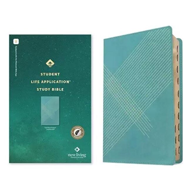 NLT Student Life Application Study Bible (Leatherlike, Teal Blue Striped, Indexed, Red Letter, Filament Enabled)