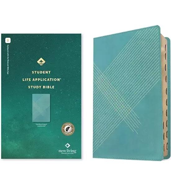 NLT Student Life Application Study Bible (Leatherlike, Teal Blue Striped, Indexed, Red Letter, Filament Enabled)
