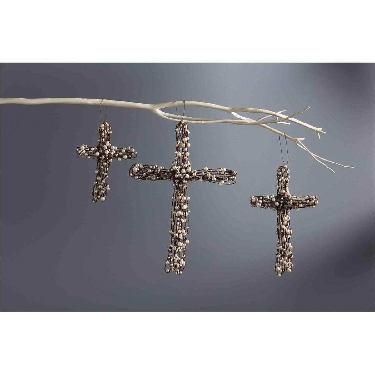 Large Pearl Wire Cross
