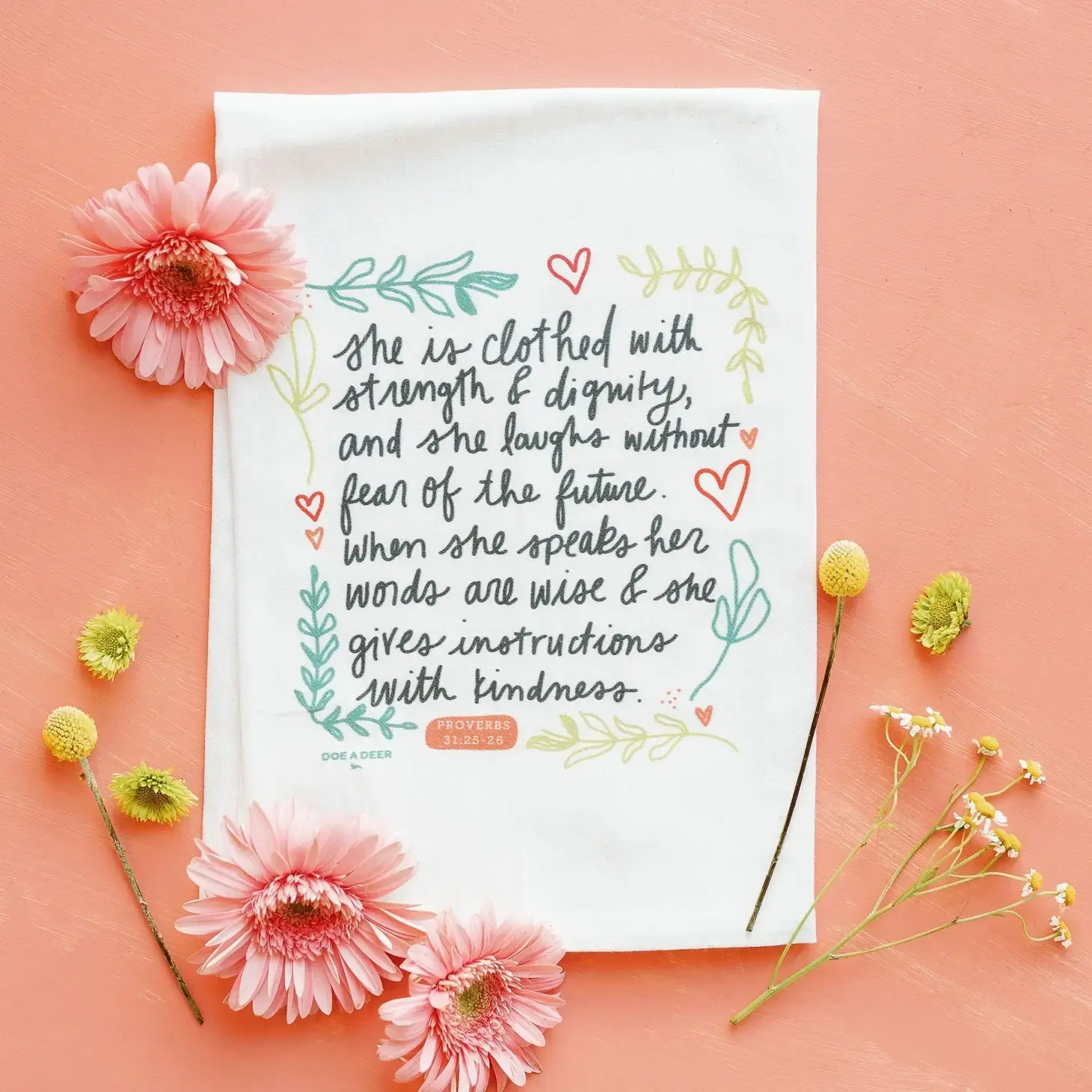 She Is Clothed With Strength - Mother's Day Kitchen Towel