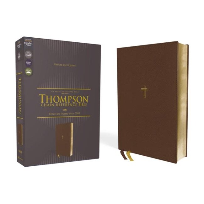 NASB, Thompson Chain-Reference Bible, Leathersoft, Brown, 1995 Text, Red Letter, Comfort Print