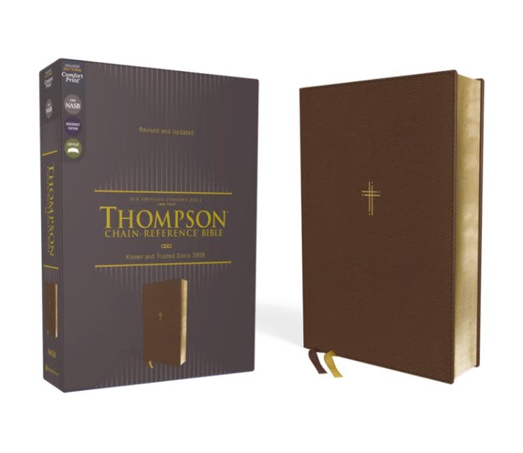 NASB, Thompson Chain-Reference Bible, Leathersoft, Brown, 1995 Text, Red Letter, Comfort Print