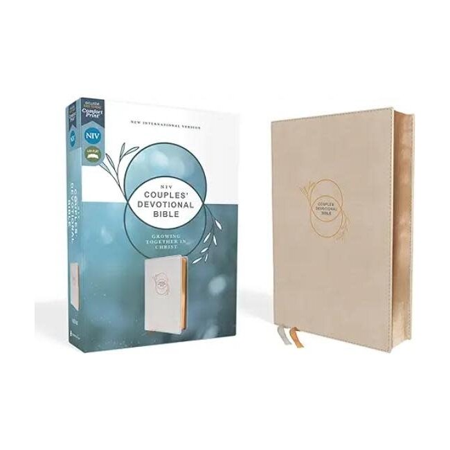 NIV, Couples' Devotional Bible, Leathersoft, Stone, Comfort Print