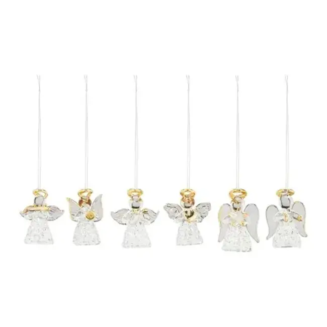 Spun Glass Mini Angel Ornaments
