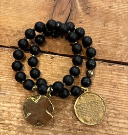 Lord's Prayer Bead Bracelet - Black