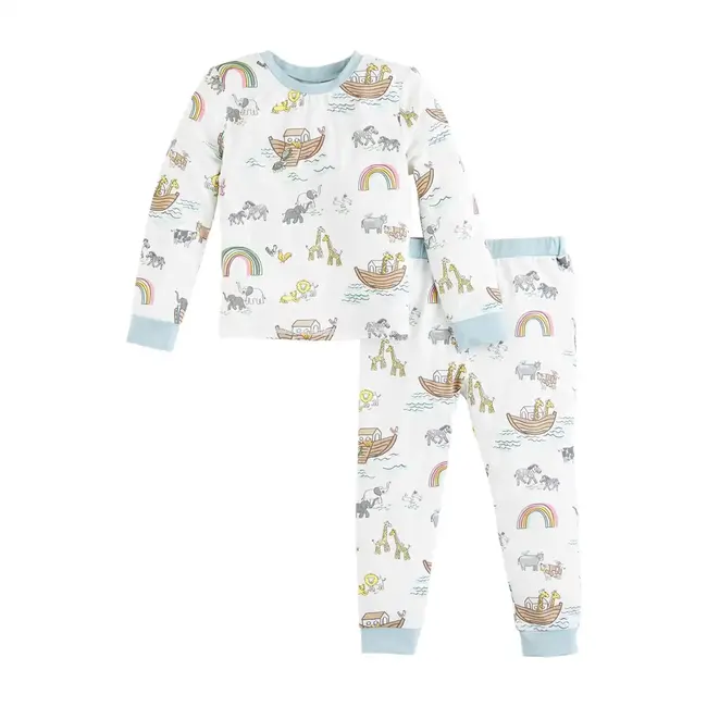 Blue Noah's Ark Pajama Set