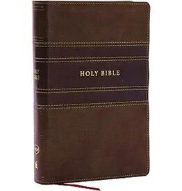 NKJV Holy Bible, Personal Size Large Print Reference Bible, Brown, Leathersoft, 43,000 Cross References, Red Letter, Thumb Indexed, Comfort Print: New King James Version