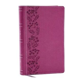 NKJV Holy Bible, Personal Size Large Print Reference Bible, Pink, Leathersoft, 43,000 Cross References, Red Letter, Thumb Indexed, Comfort Print: New King James Version