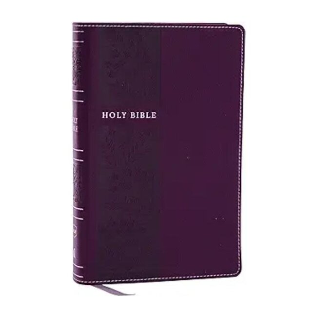 NKJV Holy Bible, Personal Size Large Print Reference Bible, Purple, Leathersoft, Red Letter, Thumb Indexed, Comfort Print: New King James Version