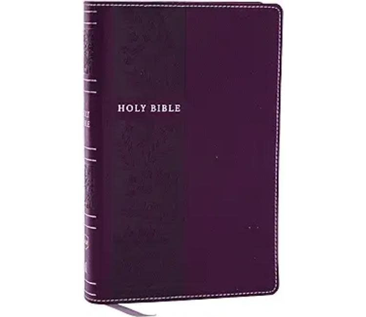 NKJV Holy Bible, Personal Size Large Print Reference Bible, Purple, Leathersoft, Red Letter, Thumb Indexed, Comfort Print: New King James Version