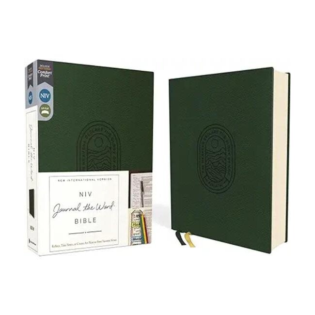 NIV, Journal the Word Bible, Leathersoft, Green, Red Letter, Comfort Print