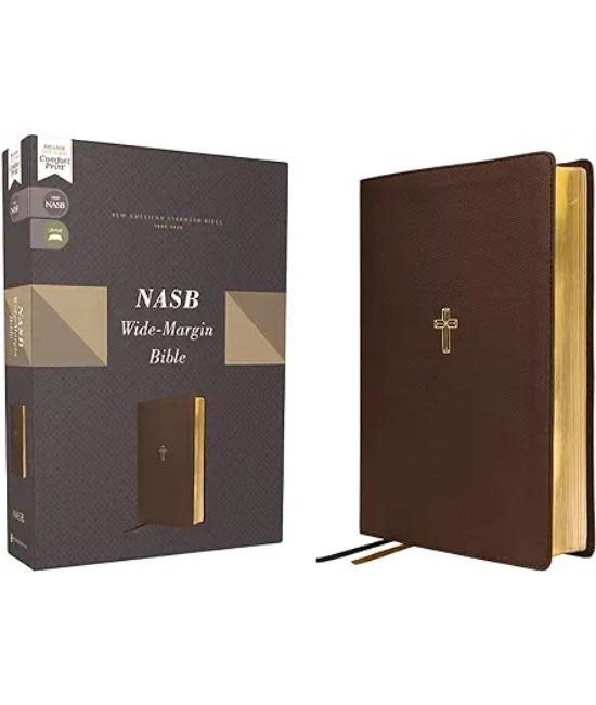 NASB, Wide Margin Bible, Leathersoft, Brown, Red Letter, 1995 Text, Comfort Print