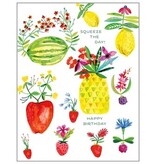 Fruits and Flowers Birthday Card