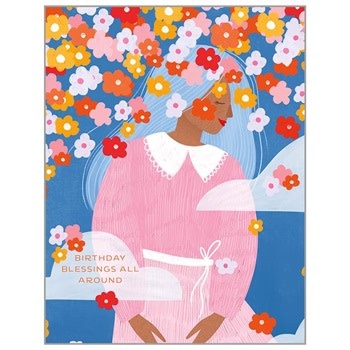 Flowery Girl Birthday Card