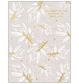 White Leaf Branches Wedding Card