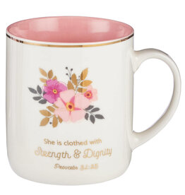 Strength & Dignity Ceramic Coffee Mug – Proverbs 31:25