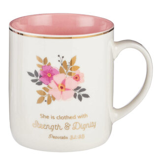Strength & Dignity Ceramic Coffee Mug – Proverbs 31:25