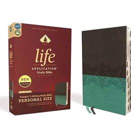 NIV Life Application Study Bible, Third Edition, Personal Size, Leathersoft, Gray and Teal, Indexed