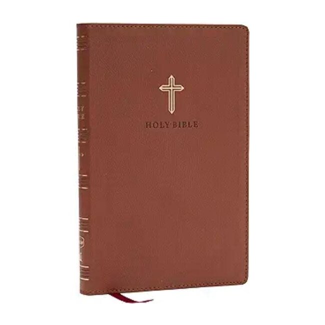 NKJV Ultra Thinline Bible, Brown Leathersoft, Red Letter, Comfort Print