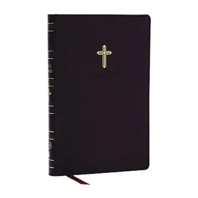 KJV Holy Bible, Ultra Thinline, Black Leathersoft, Red Letter, Comfort Print