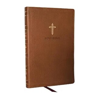 KJV Holy Bible, Ultra Thinline, Brown Leathersoft, Red Letter, Comfort Print