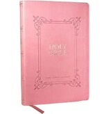 KJV Holy Bible Large Print Center-Column Reference Bible, Pink Leathersoft, 53,000 Cross References, Red Letter, Thumb Indexed, Comfort Print: King James Version