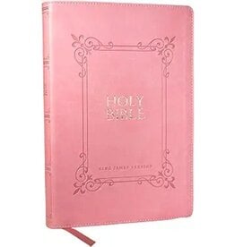 KJV Holy Bible Large Print Center-Column Reference Bible, Pink Leathersoft, 53,000 Cross References, Red Letter, Thumb Indexed, Comfort Print: King James Version