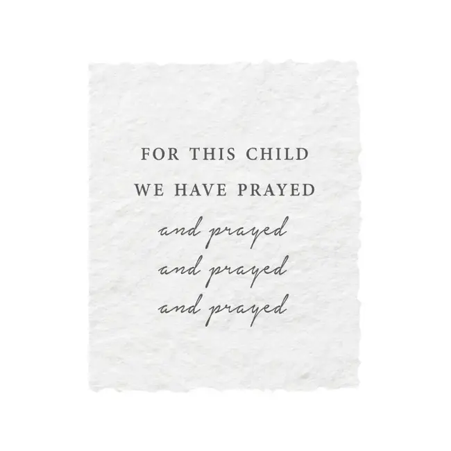 For This Child We Have Prayed | Baby/Religious Card